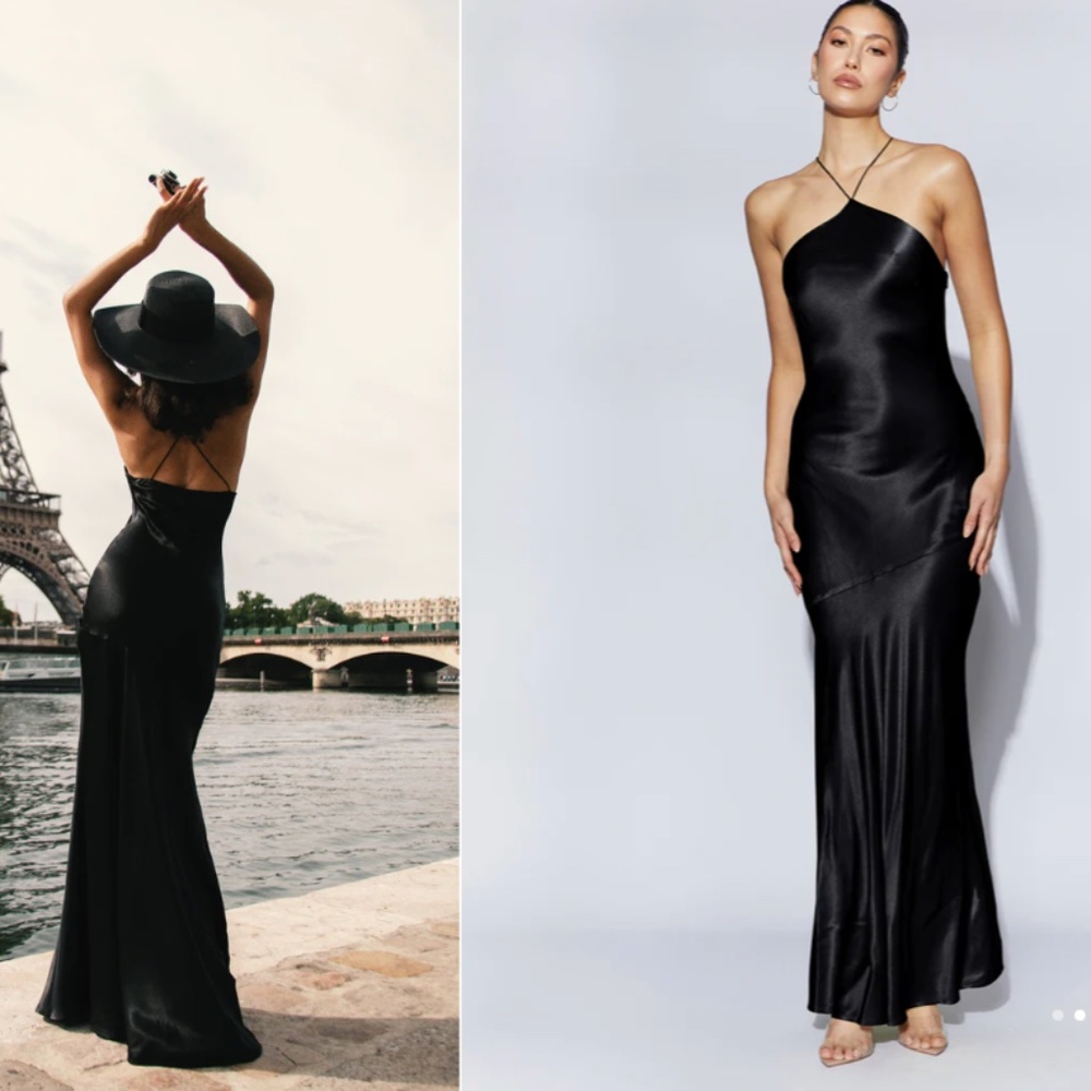 Meshki Avery Satin Halter Dress - XL